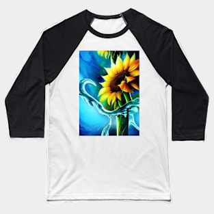 STUNNING SUNFLOWER BLUE BACKGROUND Baseball T-Shirt